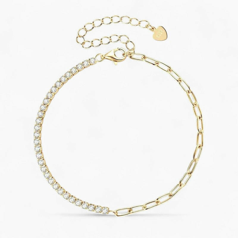 MILENA - Bracelet plaqué or, argent 925.