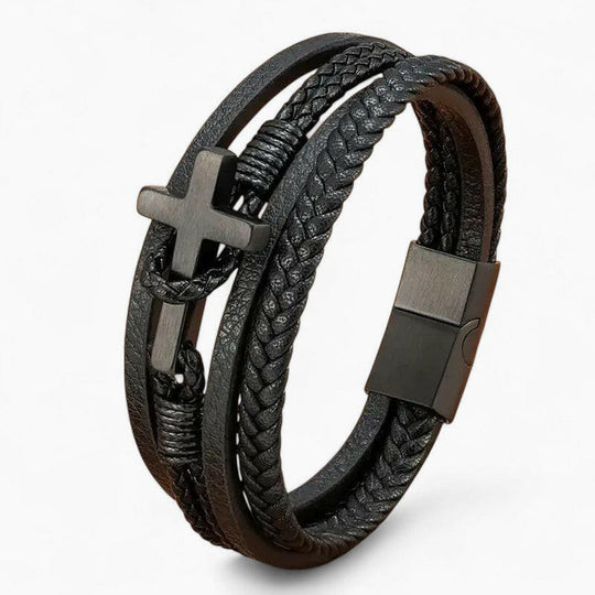 BLAKE | Bracelet en cuir & acier inoxydable