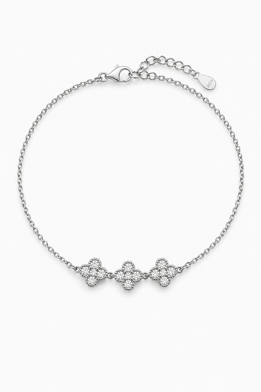 Bracelet trèfle argent oxyde de zirconium – Éloria.