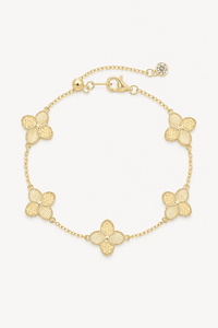 Bracelet trèfle lumineux plaqué or 14K – Laurie