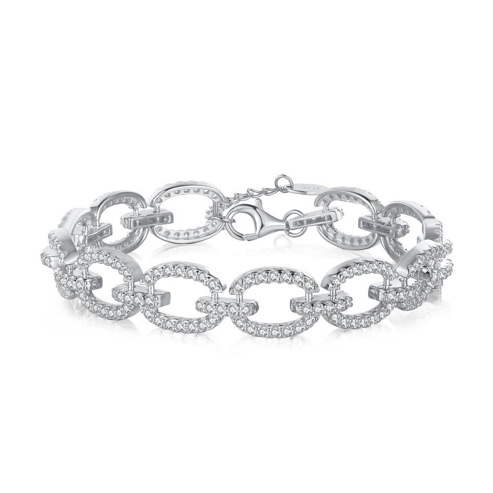 Bracelet gourmette scintillante argent 925 – Morgane.