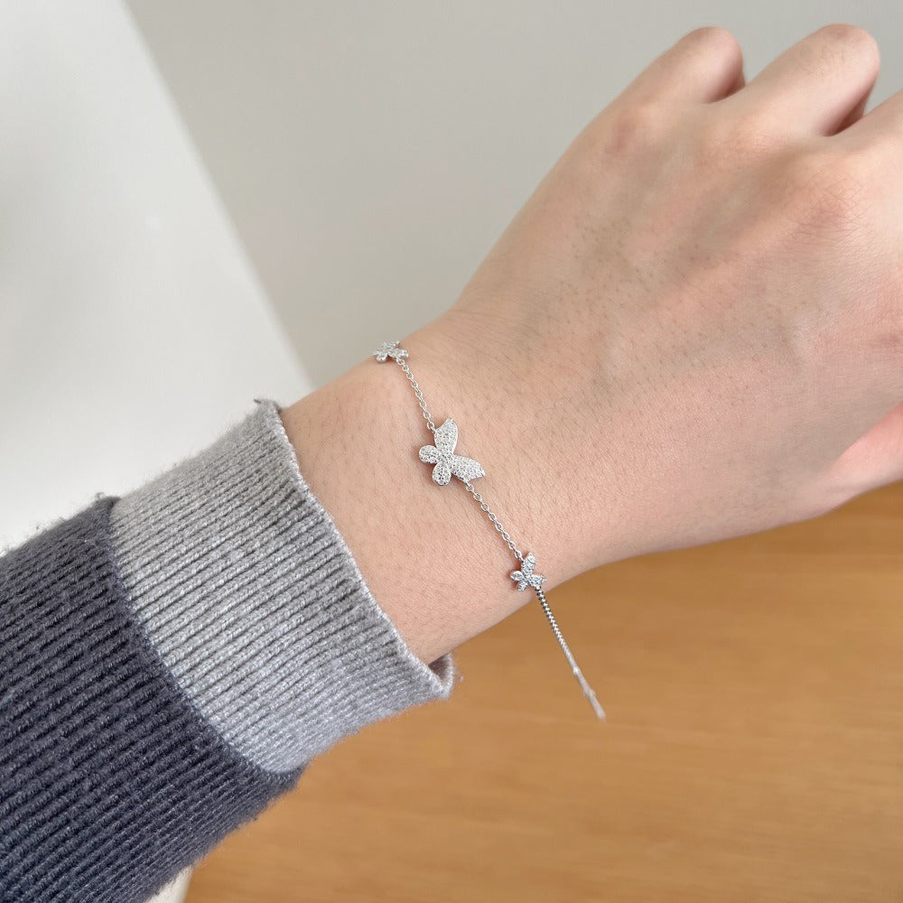 Bracelet papillon argent scintillant – Alya.