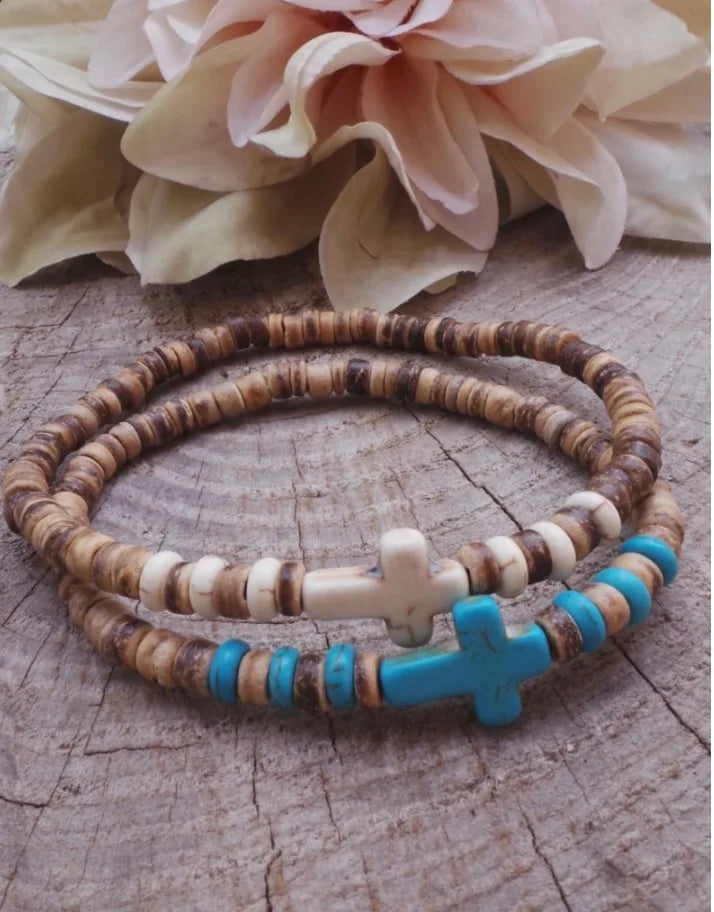 AARON - Ensemble de bracelets pour hommes. Bracelet perlé pour hommes Bracelet de style surfeur. Bracelet pour hommes empilable Bracelets empilables Bracelets Boho extensibles - Le BRACELET 