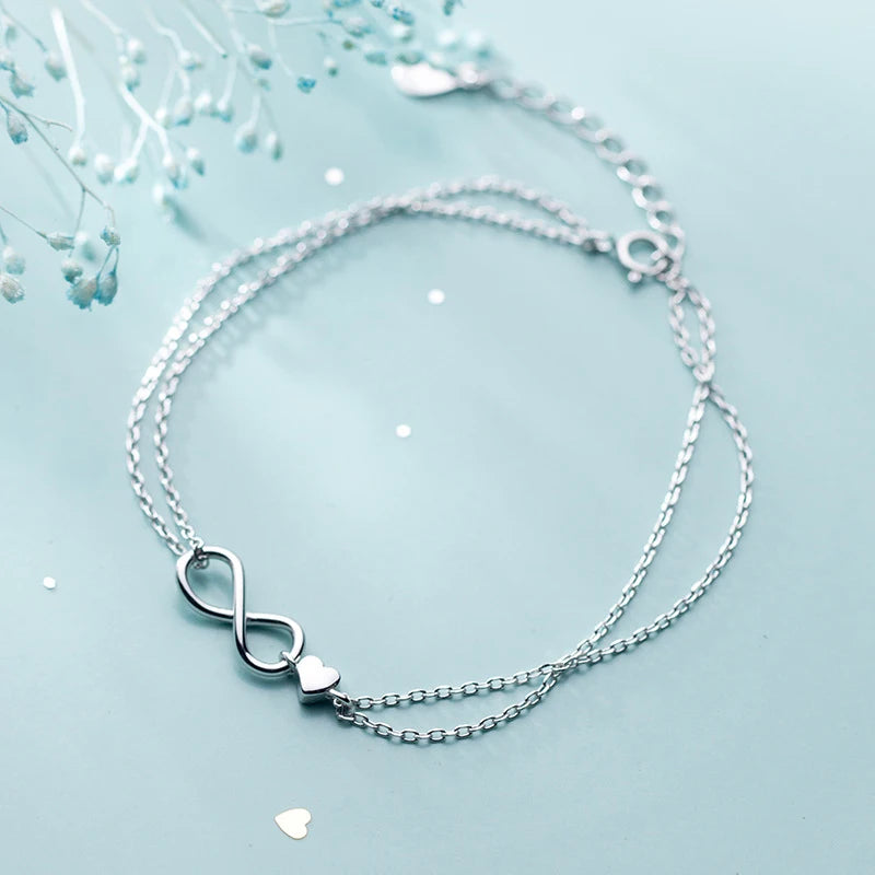 KENDALL - Modian – Bracelet en argent Sterling 925 pour femmes, chaîne à homard, amour infini, Simple, bijoux fins, cadeau féminin