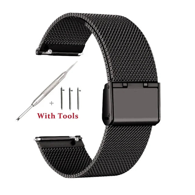 18mm 20mm 22mm 24mm largeur dégagement rapide bracelet de montre entièrement en acier inoxydable montre-bracelet universel tête plate bracelet de montre accessoires - Le BRACELET 