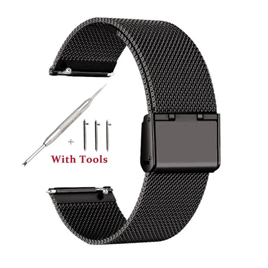 18mm 20mm 22mm 24mm largeur dégagement rapide bracelet de montre entièrement en acier inoxydable montre-bracelet universel tête plate bracelet de montre accessoires - Le BRACELET 
