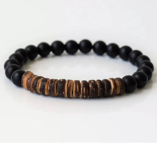 AARON - Ensemble de bracelets pour hommes. Bracelet perlé pour hommes Bracelet de style surfeur. Bracelet pour hommes empilable Bracelets empilables Bracelets Boho extensibles - Le BRACELET 