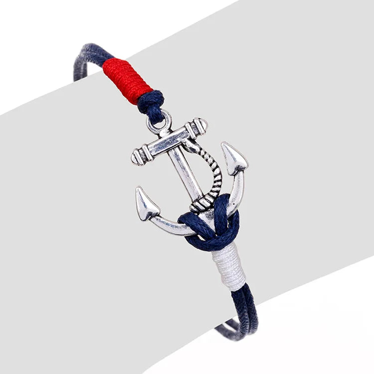 JOSHUA - Bracelet en corde nautique à ancre bleue, bijoux unisexes pour hommes, bracelet de couple, offre spéciale - Le BRACELET 