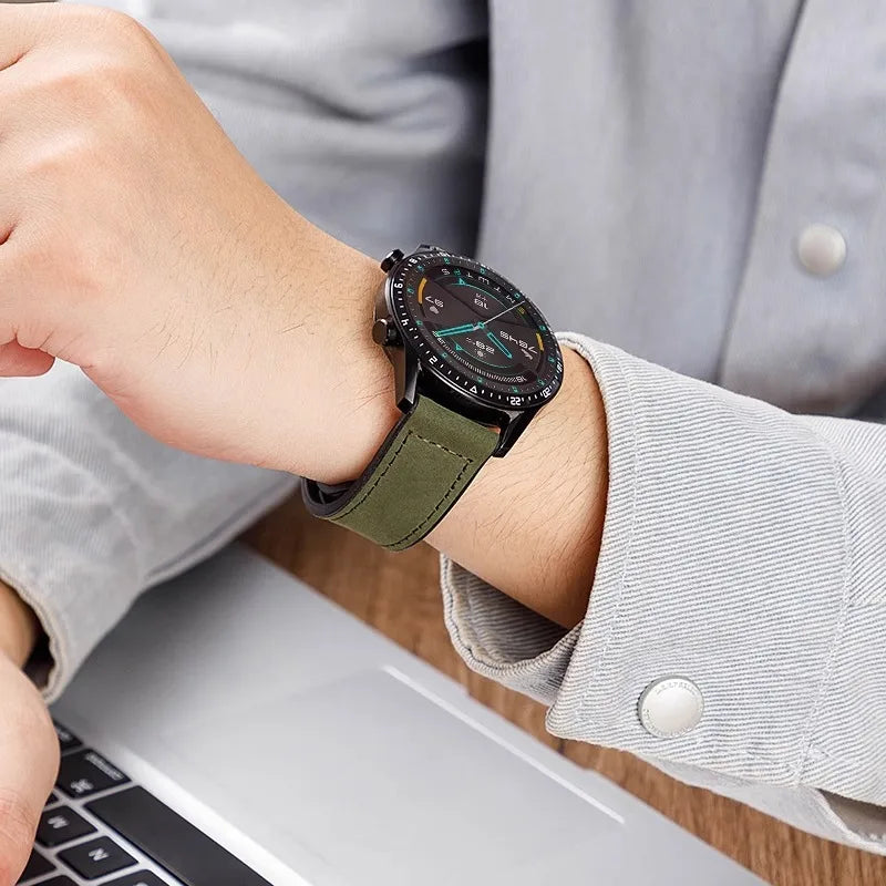 Bracelet en cuir et Silicone, 22mm 20mm, pour Samsung Galaxy Watch 7 6 5 4 40mm/44mm, bracelet magnétique pour Galaxy Watch 6 Classic 43mm 47mm - Le BRACELET 