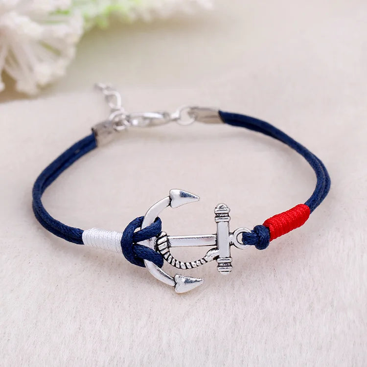 JOSHUA - Bracelet en corde nautique à ancre bleue, bijoux unisexes pour hommes, bracelet de couple, offre spéciale - Le BRACELET 