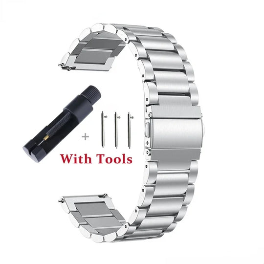 18mm 20mm 22mm 24mm largeur dégagement rapide bracelet de montre entièrement en acier inoxydable montre-bracelet universel tête plate bracelet de montre accessoires - Le BRACELET 