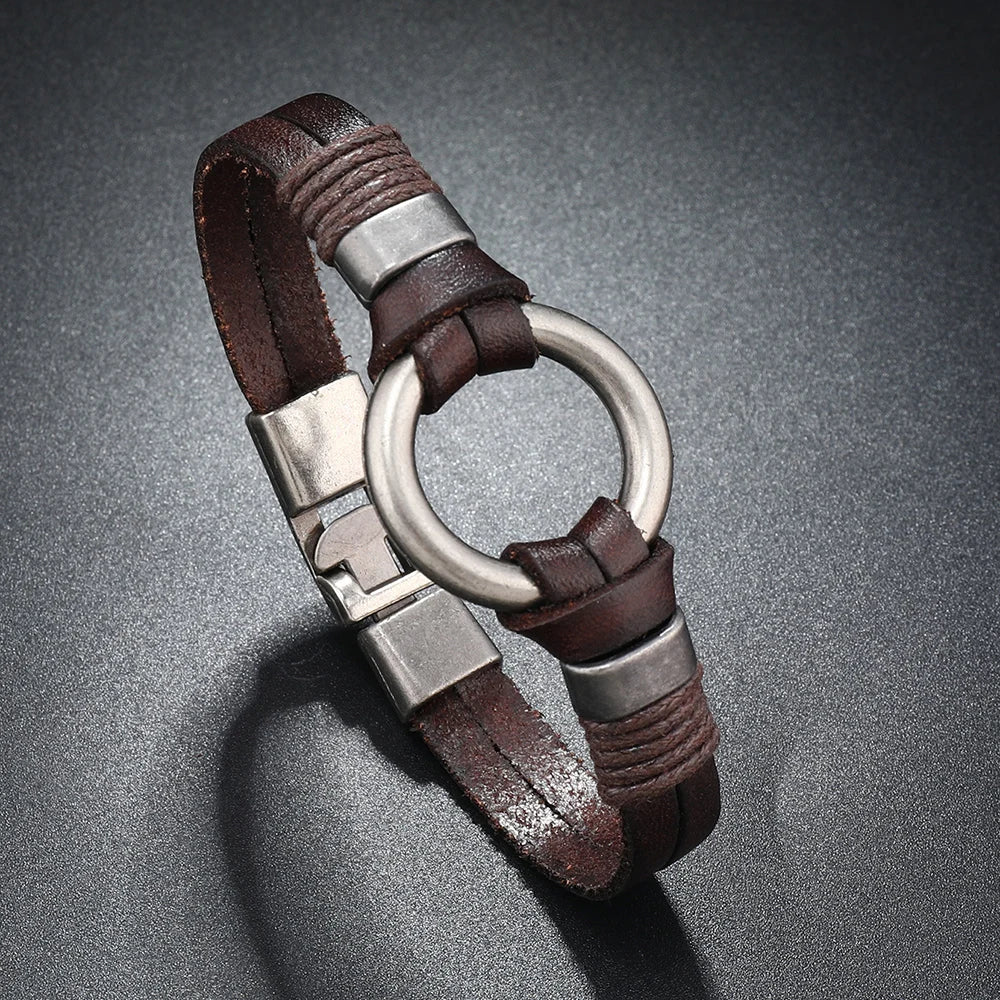 Bracelet en cuir véritable fait à la main, bracelet simple pour hommes et femmes - Le BRACELET 