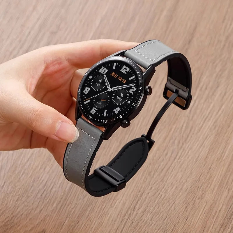 Bracelet en cuir et Silicone, 22mm 20mm, pour Samsung Galaxy Watch 7 6 5 4 40mm/44mm, bracelet magnétique pour Galaxy Watch 6 Classic 43mm 47mm - Le BRACELET 