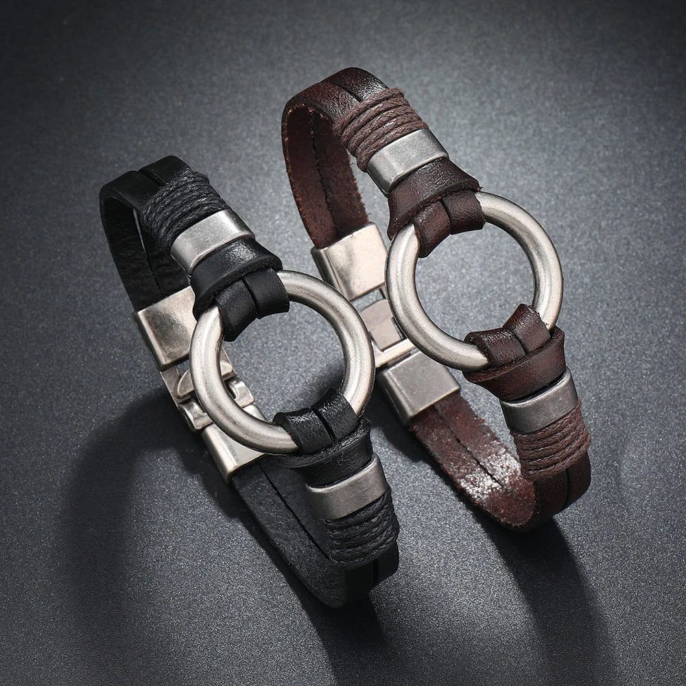 Bracelet en cuir véritable fait à la main, bracelet simple pour hommes et femmes - Le BRACELET 