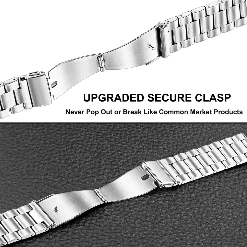 18mm 20mm 22mm 24mm largeur dégagement rapide bracelet de montre entièrement en acier inoxydable montre-bracelet universel tête plate bracelet de montre accessoires - Le BRACELET 