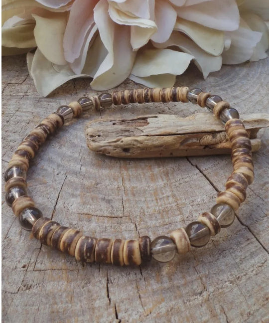 AARON - Ensemble de bracelets pour hommes. Bracelet perlé pour hommes Bracelet de style surfeur. Bracelet pour hommes empilable Bracelets empilables Bracelets Boho extensibles - Le BRACELET 