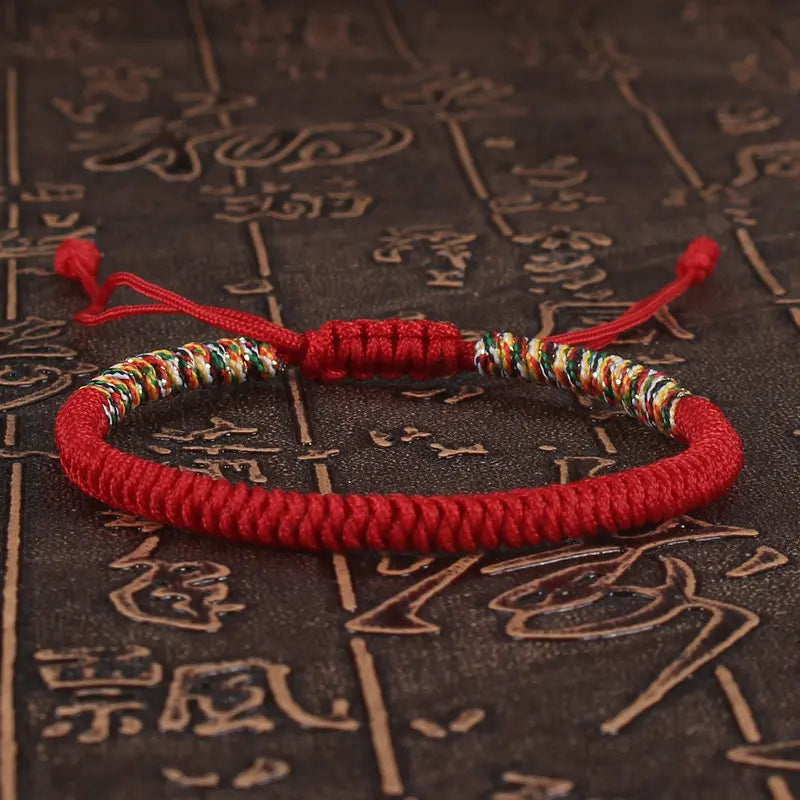 RUBY - Bracelet bouddhiste tibétain unisexe tressé à la main avec nœud King Kong, chaîne colorée pour femmes et hommes amoureux, bijoux porte-bonheur - Le BRACELET 