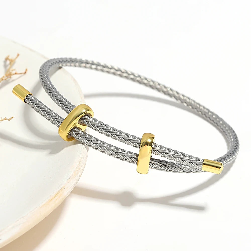 NOAH | Bracelets en corde tressée & acier inoxydable