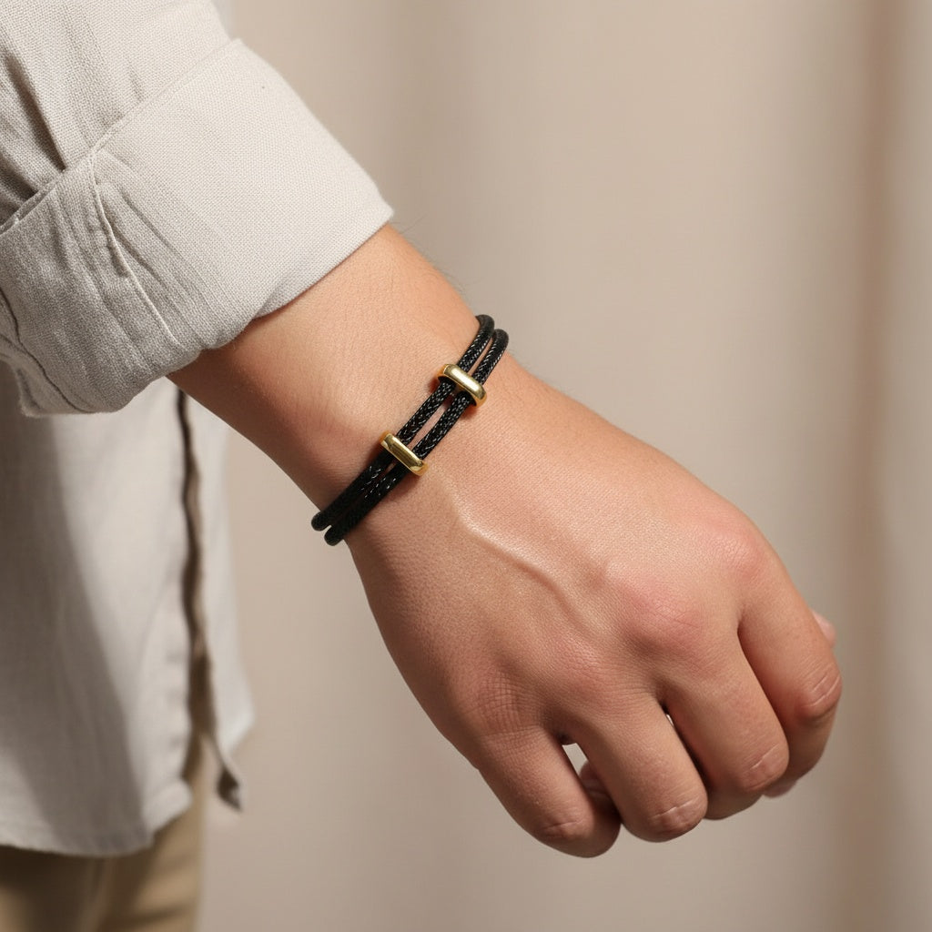 NOAH | Bracelets en corde tressée & acier inoxydable