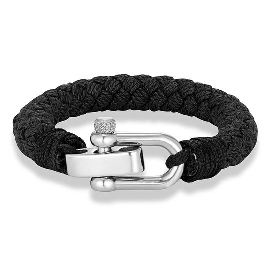 DENZEL | Bracelet en corde & acier inoxydable