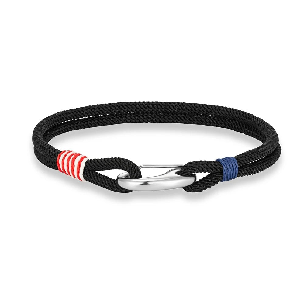 BROOKLYN | Bracelet en acier inoxydable & corde double tour