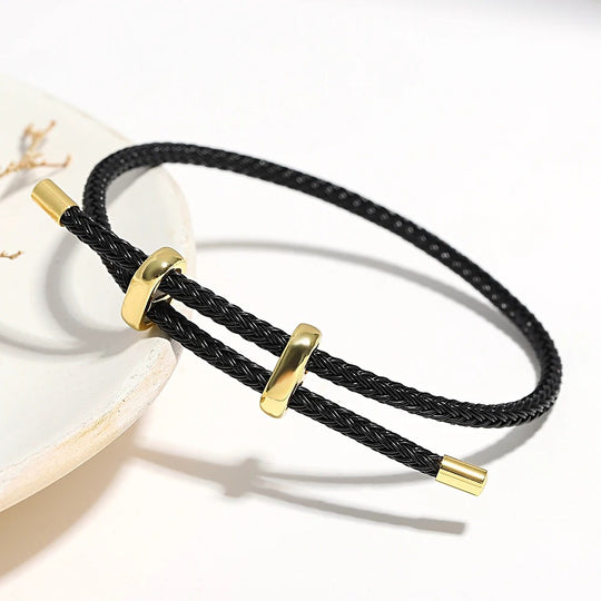 NOAH | Bracelets en corde tressée & acier inoxydable