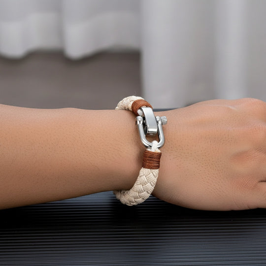 DENZEL | Bracelet en corde & acier inoxydable