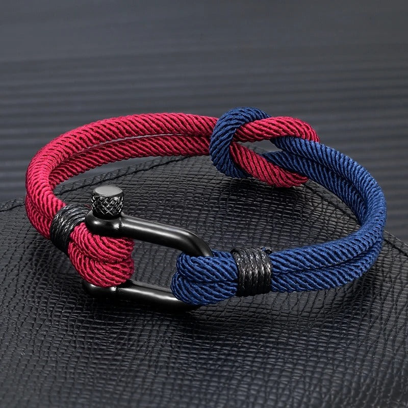 CHARLIE | Bracelet en corde & acier inoxydable