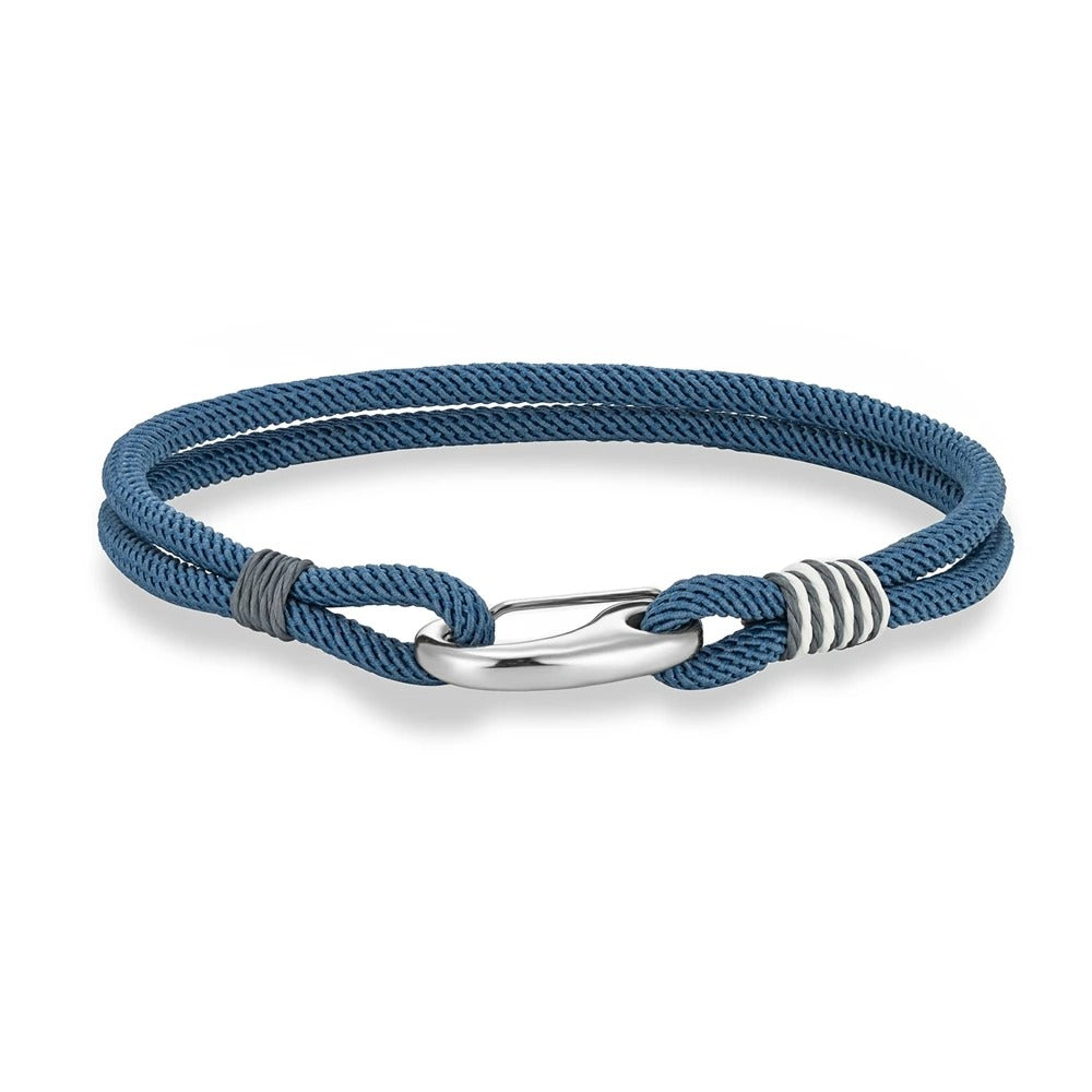 BROOKLYN | Bracelet en acier inoxydable & corde double tour