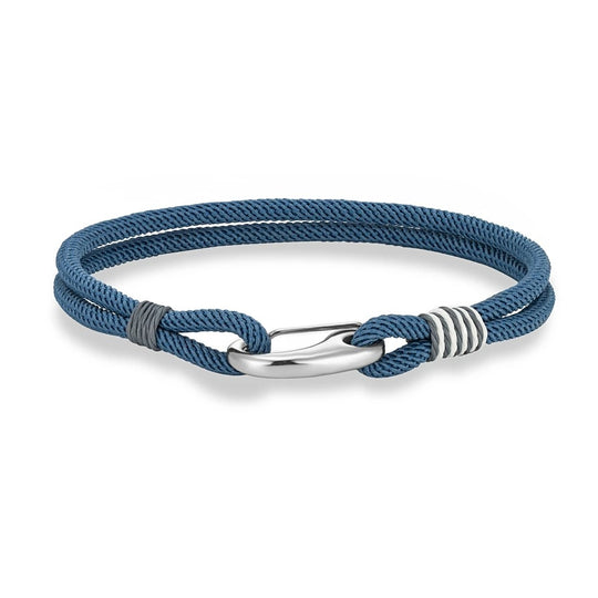 BROOKLYN | Bracelet en acier inoxydable & corde double tour