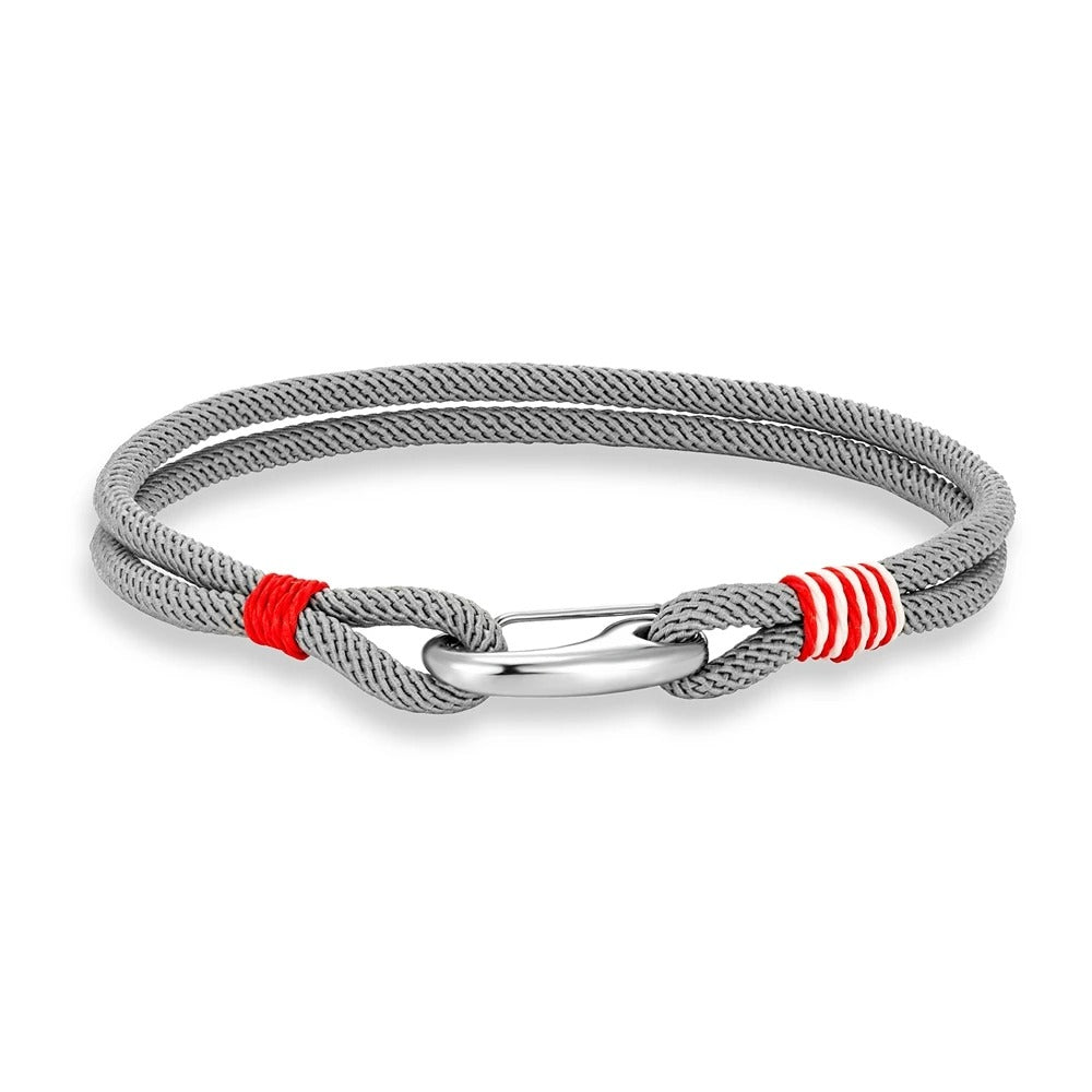 BROOKLYN | Bracelet en acier inoxydable & corde double tour