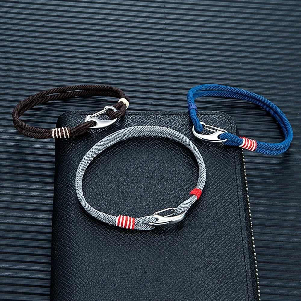BROOKLYN | Bracelet en acier inoxydable & corde double tour