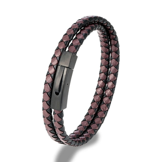 ZANE | Bracelet en cuir tissé & acier inoxydable