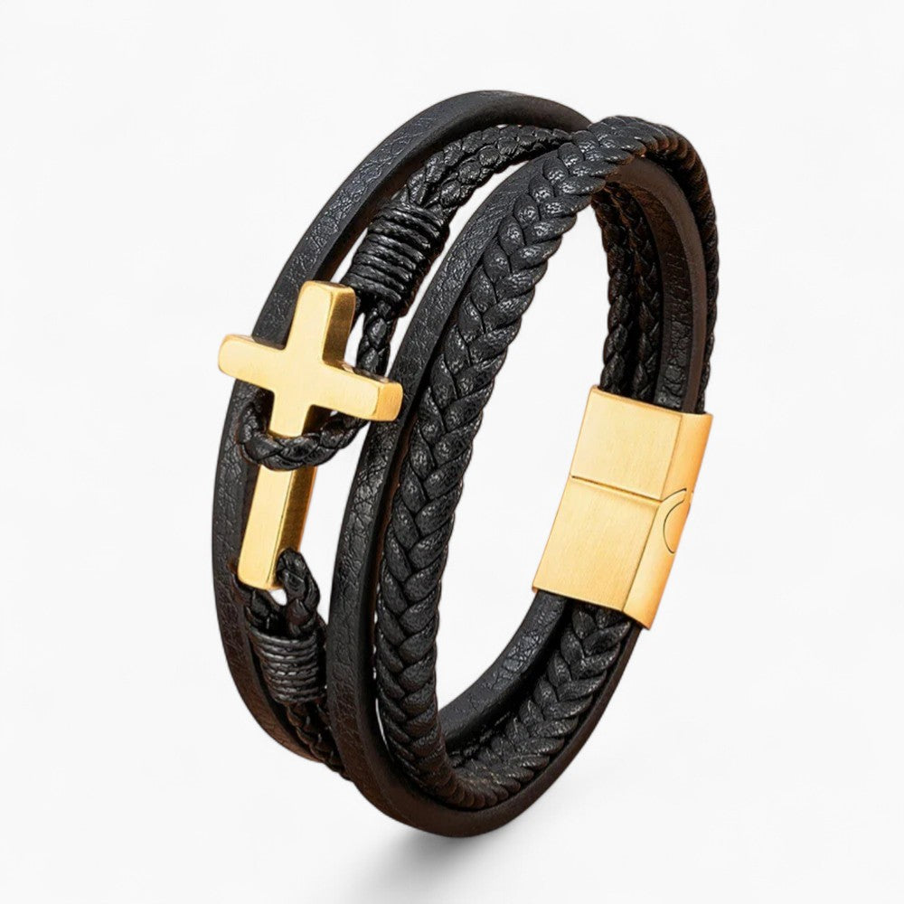 BLAKE | Bracelet en cuir & acier inoxydable