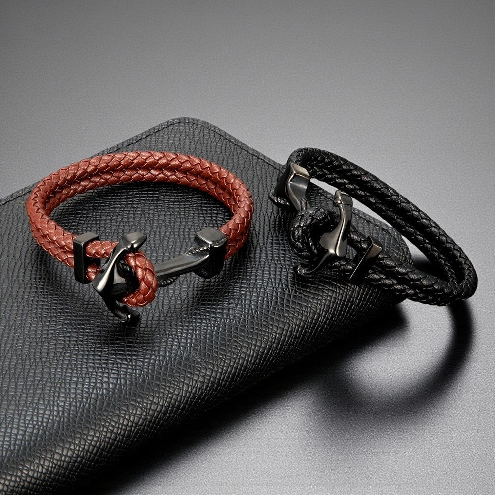 ROWAN | Bracelet en cuir & acier inoxydable