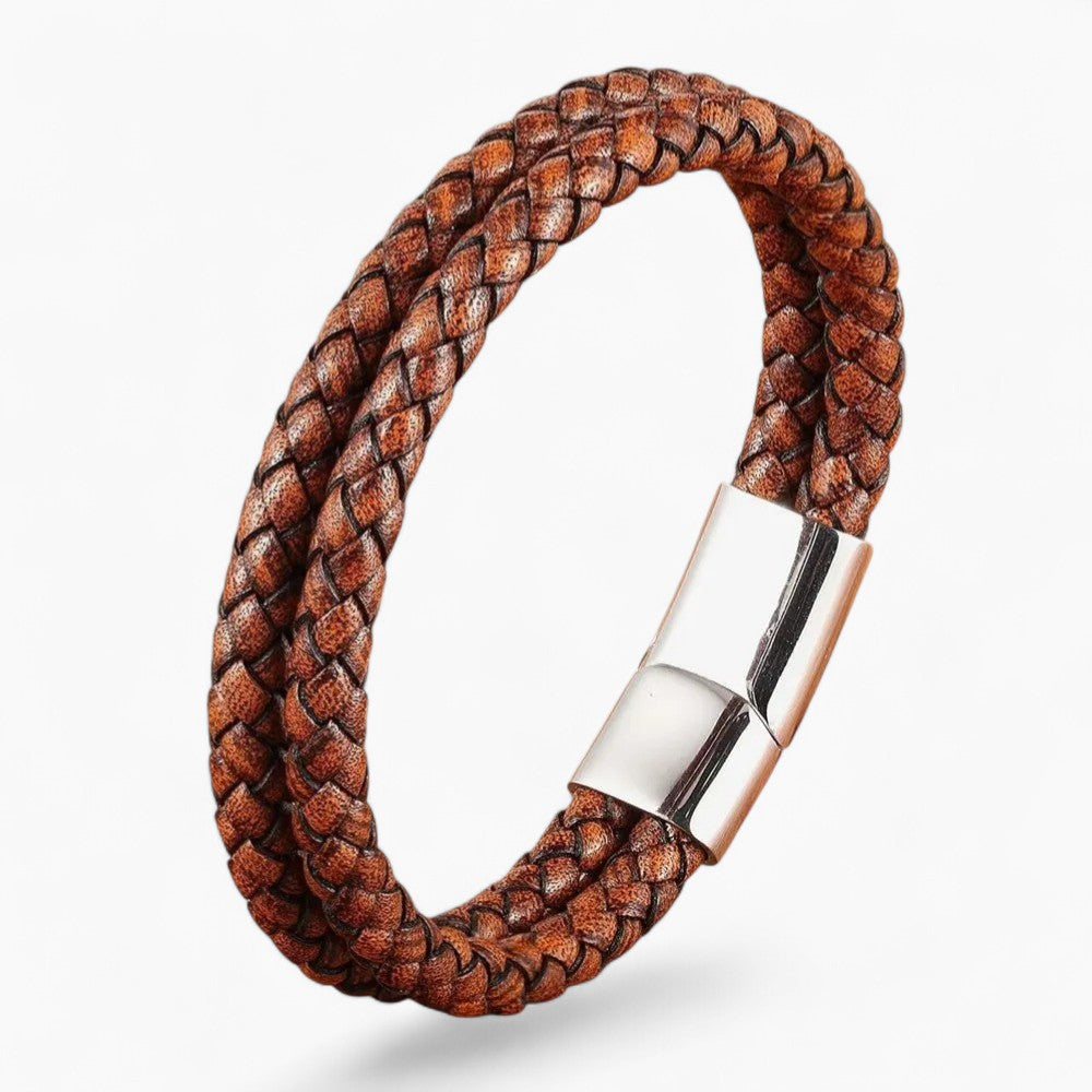 RYDER | Bracelet en cuir & acier inoxydable