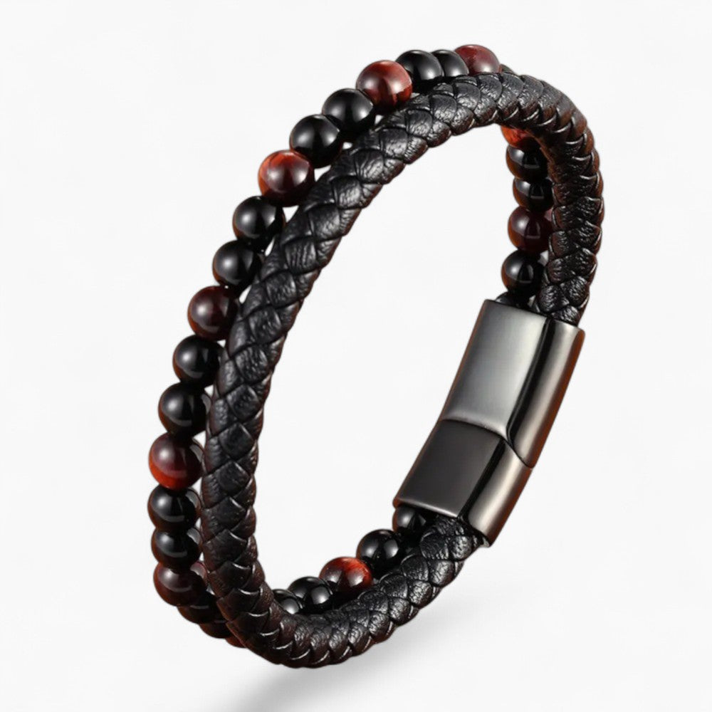 REESE | Bracelet en cuir & acier inoxydable