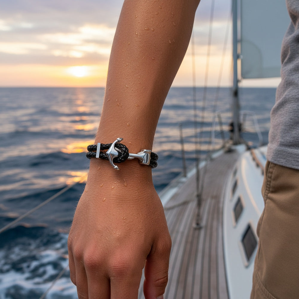 ROWAN | Bracelet en cuir & acier inoxydable