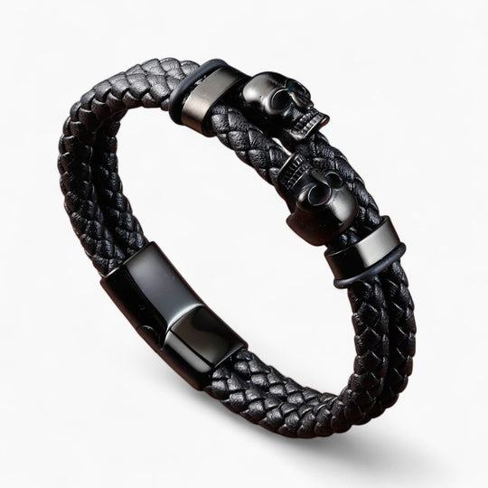 CALEB | Bracelets en cuir tressé & acier inoxydable