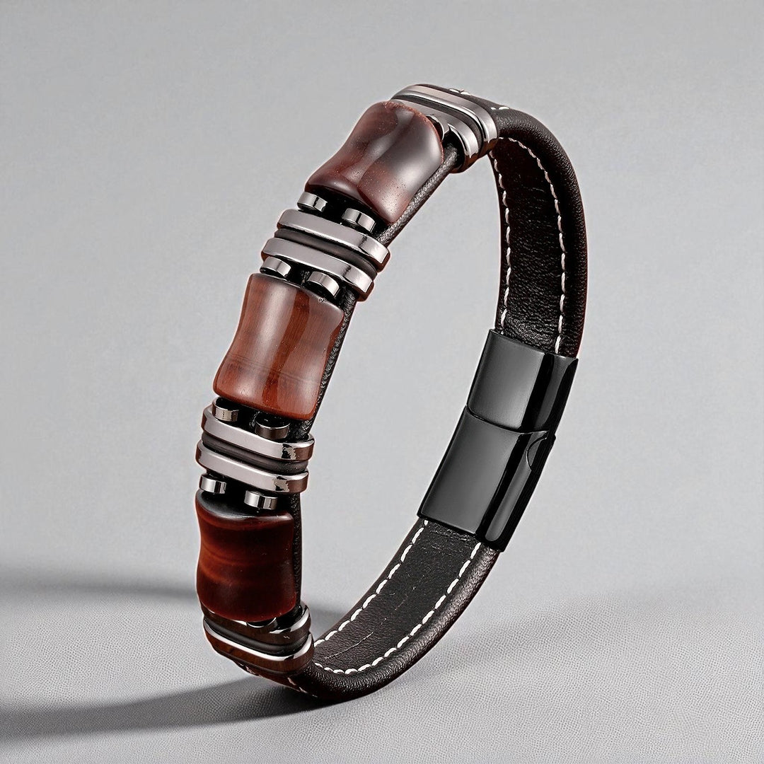 NEWYORK | Bracelet cuir & acier inoxydable