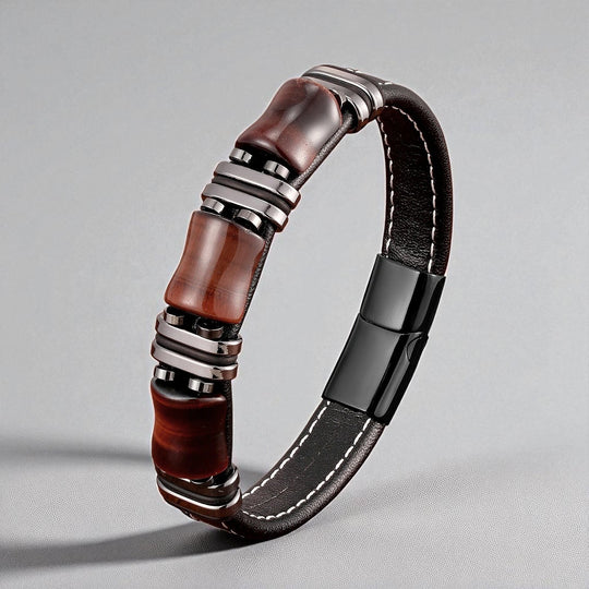 NEWYORK | Bracelet cuir & acier inoxydable