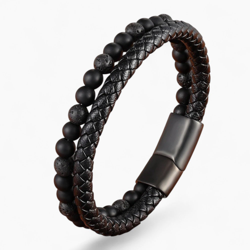 REESE | Bracelet en cuir & acier inoxydable