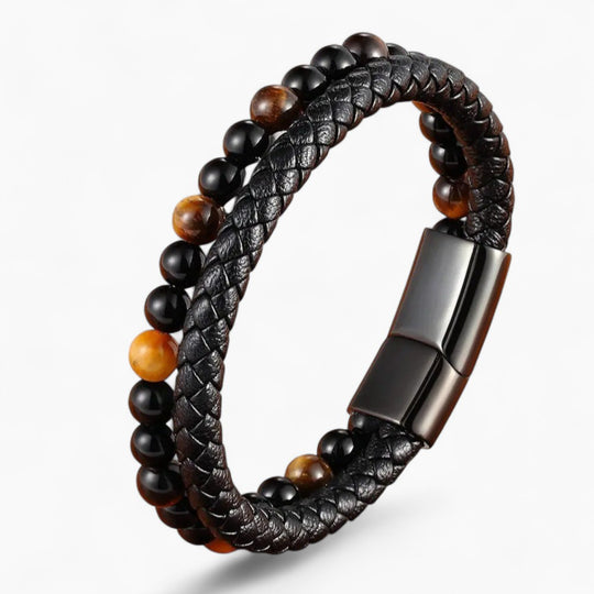 REESE | Bracelet en cuir & acier inoxydable
