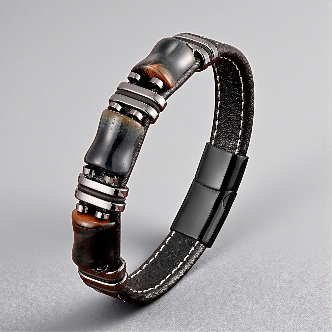 NEWYORK | Bracelet cuir & acier inoxydable