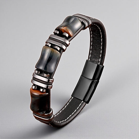 NEWYORK | Bracelet cuir & acier inoxydable