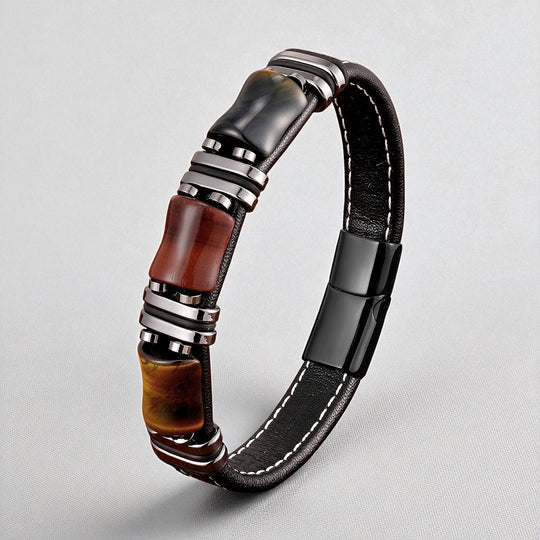 NEWYORK | Bracelet cuir & acier inoxydable