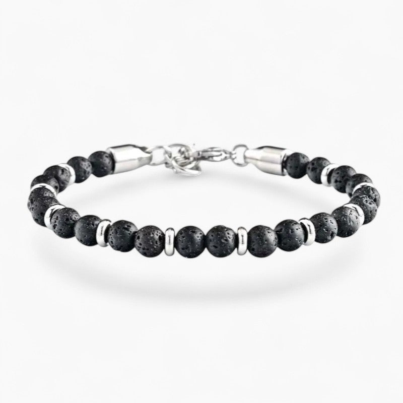 LEVI | Bracelet acier inoxydable & pierre naturelle