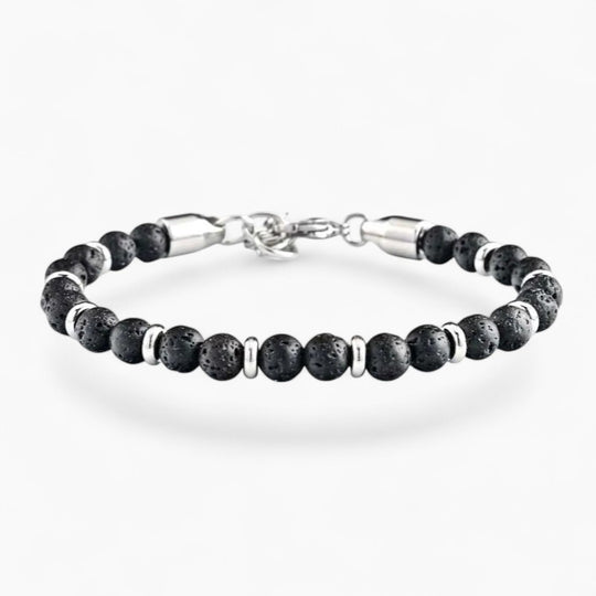 LEVI | Bracelet acier inoxydable & pierre naturelle