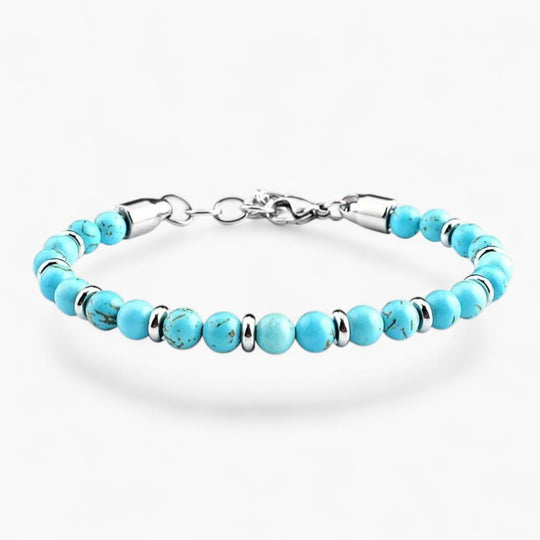 LEVI | Bracelet acier inoxydable & pierre naturelle