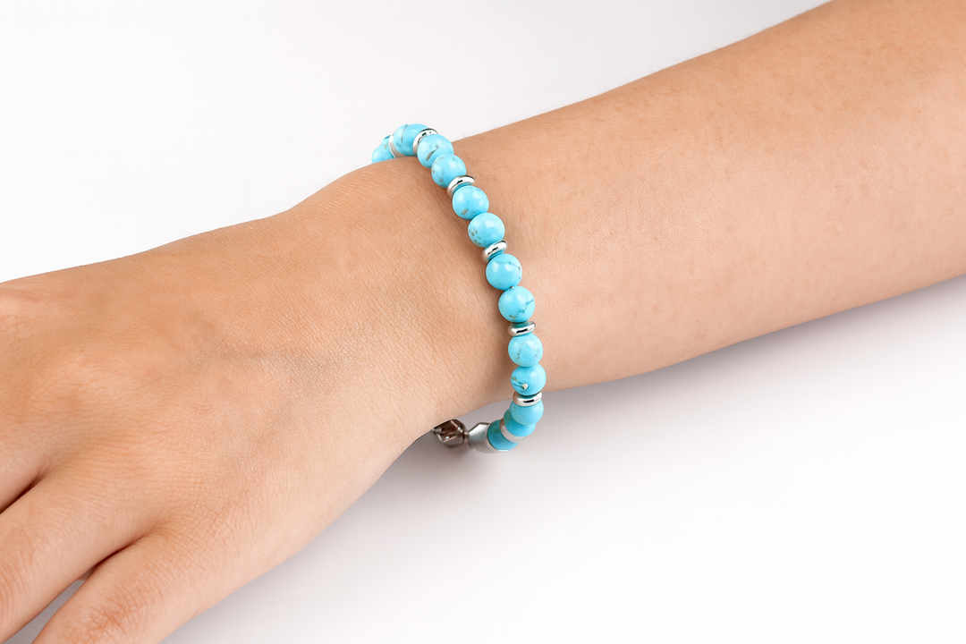 LEVI | Bracelet acier inoxydable & pierre naturelle